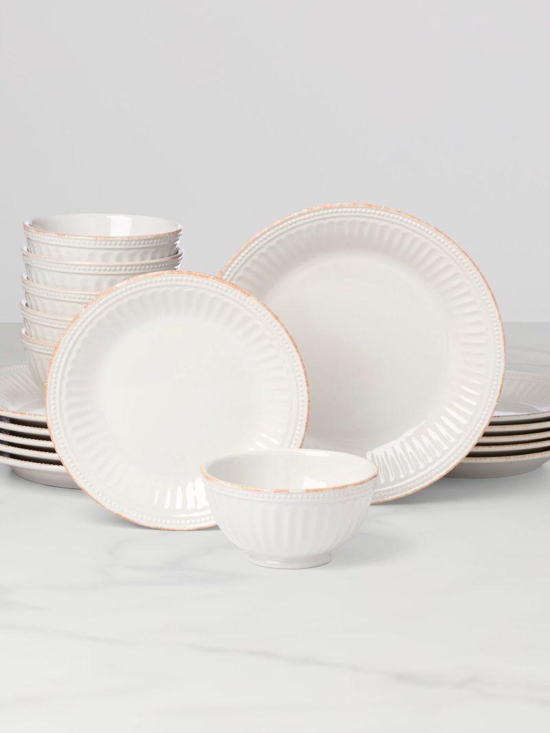 French Perle Groove 18-Piece Dinnerware Set
